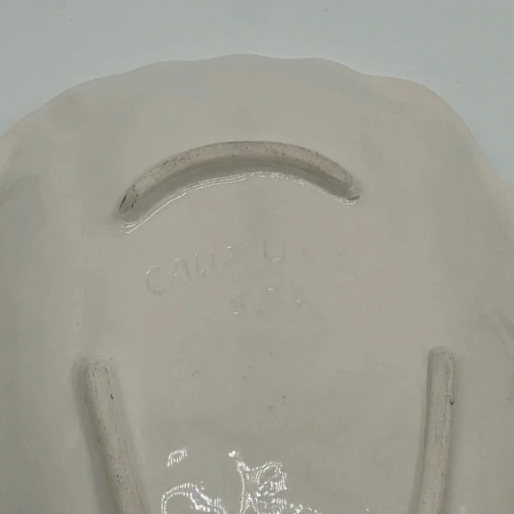 MCM Vintage California USA Corn Texture Serving Platter 659 White Glazed Pottery - Picture 6 of 7